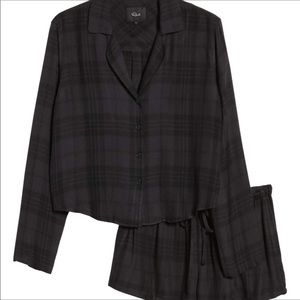 Rails Black Plaid Pajama Short Sleep Set
